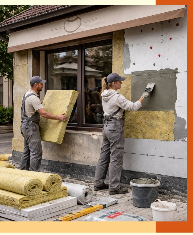 Утепление кафе в Сестрорецке от 4305 руб/м2 — комплексно под ключ | ТепломастерСст